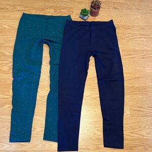Cat & Jack Green Sparkle and Navy Leggings